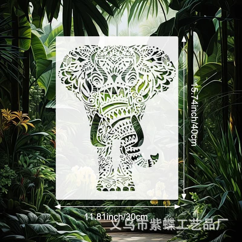 Amazon Animal Hollow Painting Template Wall Painting Decoration Template Luggage Clothing Elephant Pattern Spray Painting Template
