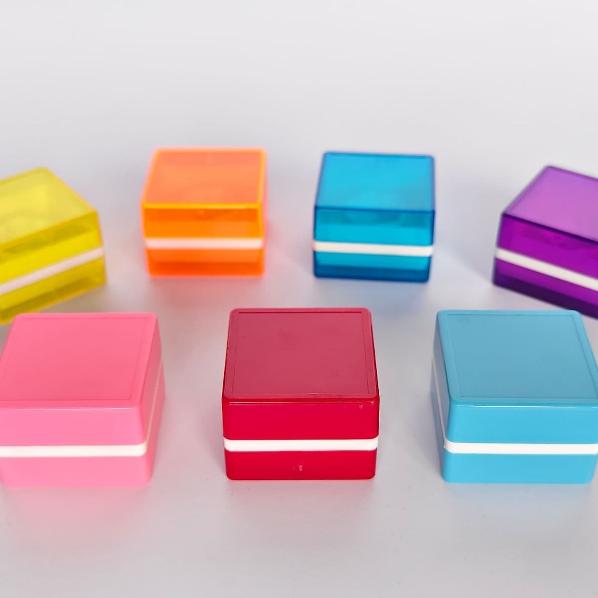 White Square Shell Colorful Macaron Cartoon Teaching Anime Peripheral Diary Photosensitive Stamp Material Wholesale Base