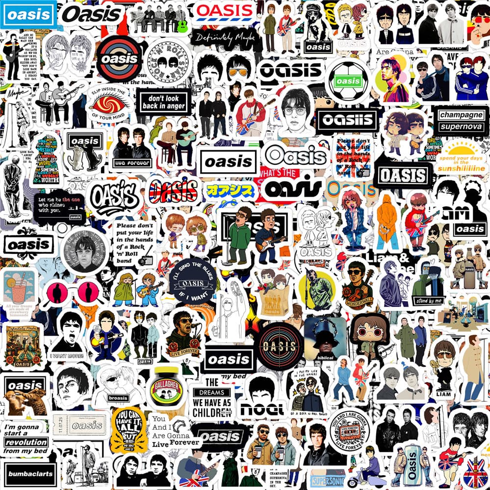 135 pieces. Oasis Band. Season 2. Rock. Mini wallet sticker. DIY wallet notebook mobile phone decoration