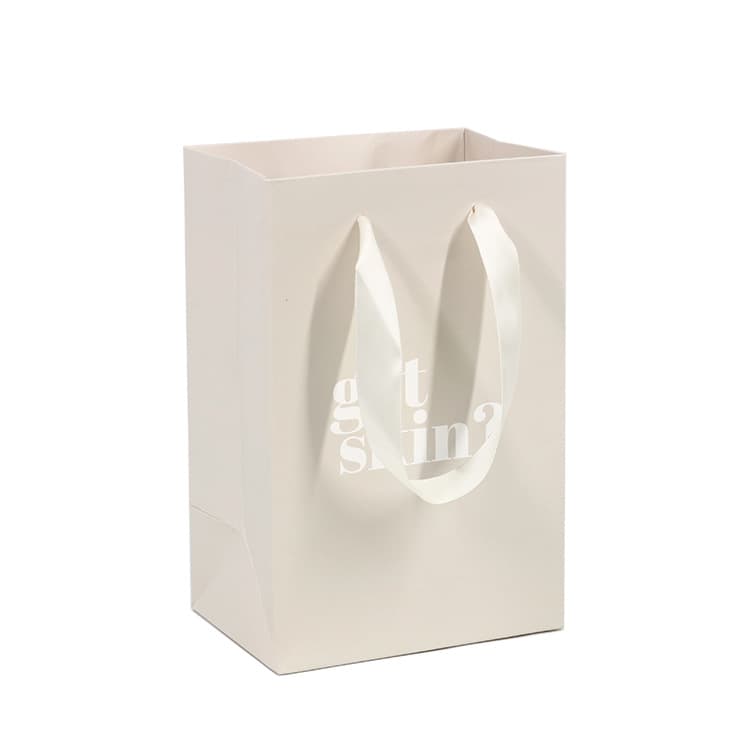 Printed Paper Shopping Bags White and Brown Kraft Paper Bags for Perfume, Jewelry, and Gift Wrapping