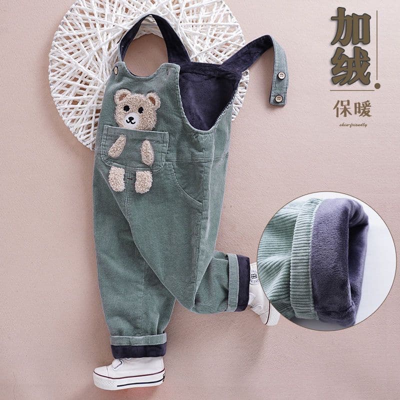 Baby overalls autumn thickened velvet corduroy open crotch early autumn children's autumn clothes little girls baby pants winter