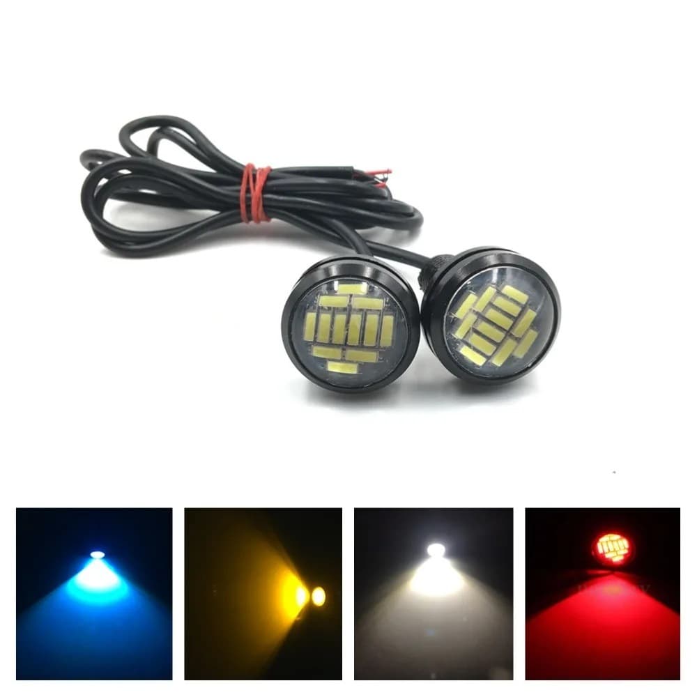 Cross-border Hot Selling Car LED Light 4014 12SMD 23MM Eagle Eye Light Ultra-thin Waterproof 23MM 12 Lights