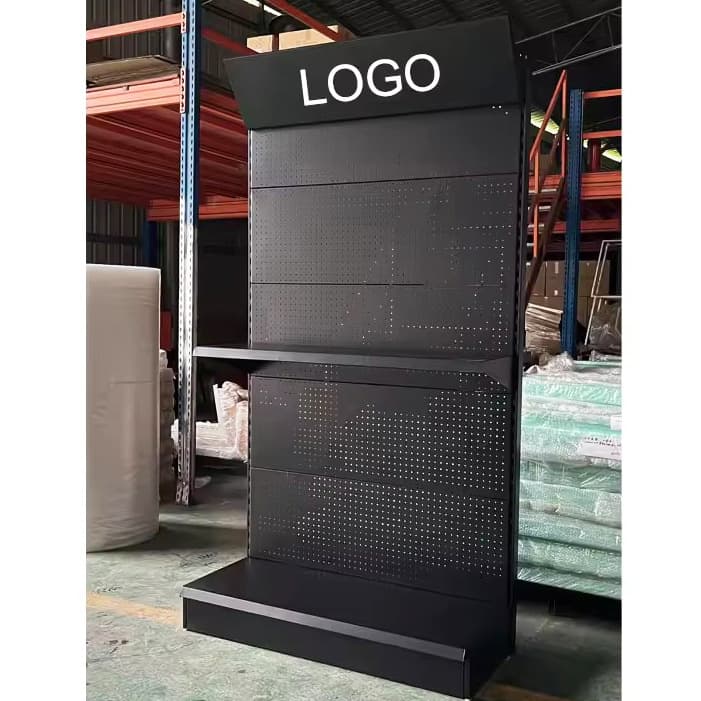 Custom Color Size Metal Pegboard Shelving for Supermarkets, Convenience Stores, and Grocery Shops