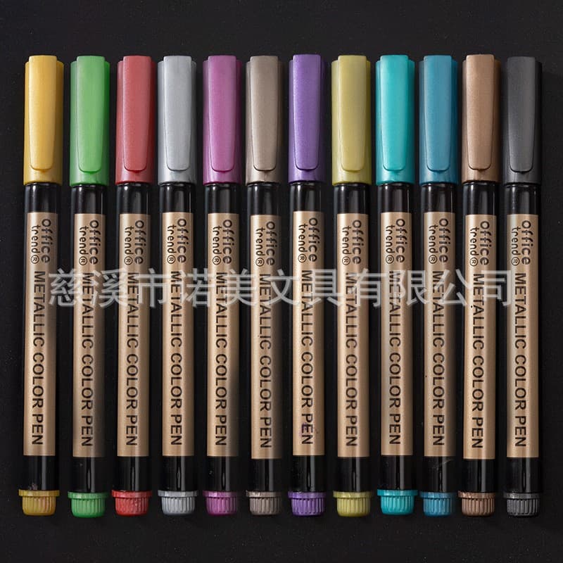 Colored metal highlighter pens in 8 colors and 10 colors, 12-color mark paint pens, DIY photo album handbooks, water-based pens wholesale