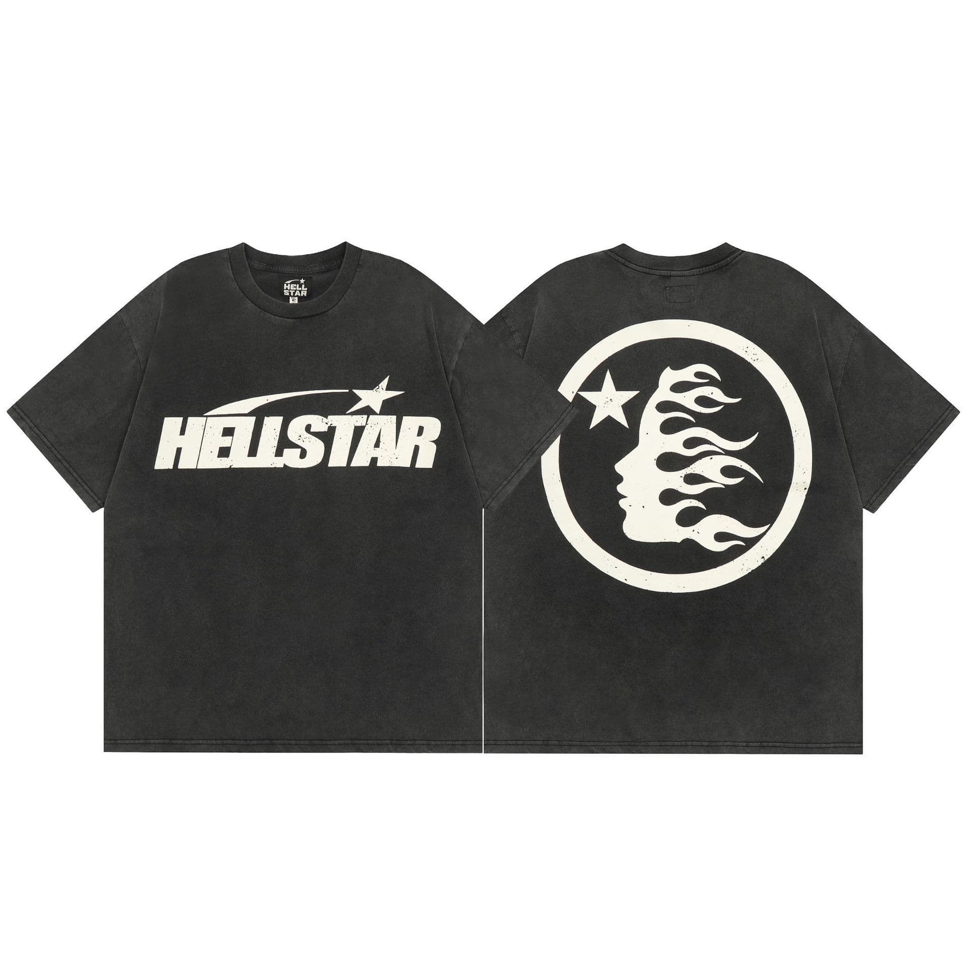 Hellstar cross-border Hellstar American retro street short-sleeved T-shirt for men and women niche loose washed style