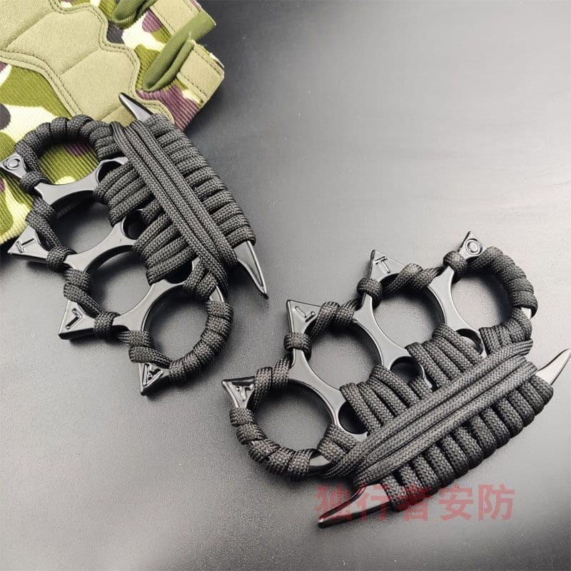 Adam Outdoor Sports Self-Defense Student Knuckle Duster Iron Fist Four Version Knuckle Duster Pointed Tip Emergency Self-Defense Wolf Palm