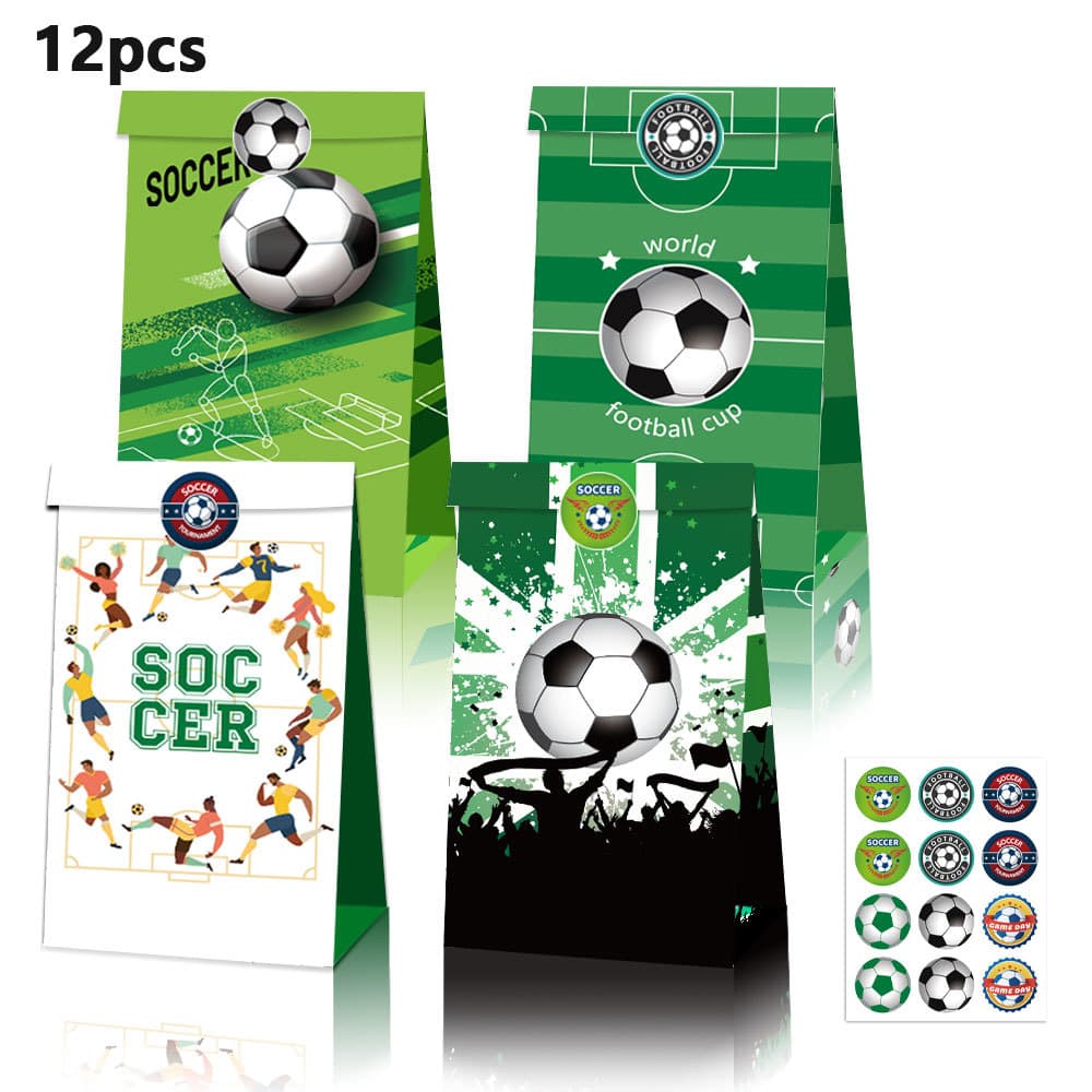 Cross-border Football Club Gift Packaging Bag Match European World Cup Football Green Field Kraft Paper Bag Sticker