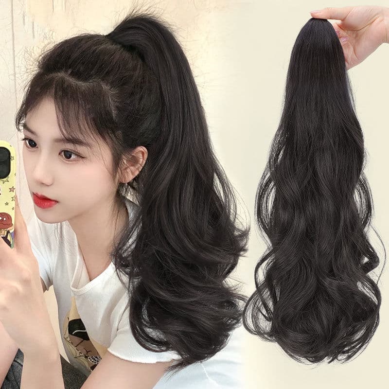 Ponytail Wig for Women with Long Curly Hair, Big Wave Grabber, High Ponytail Artificial Hair, Fluffy Invisible Atmosphere Twist Braid