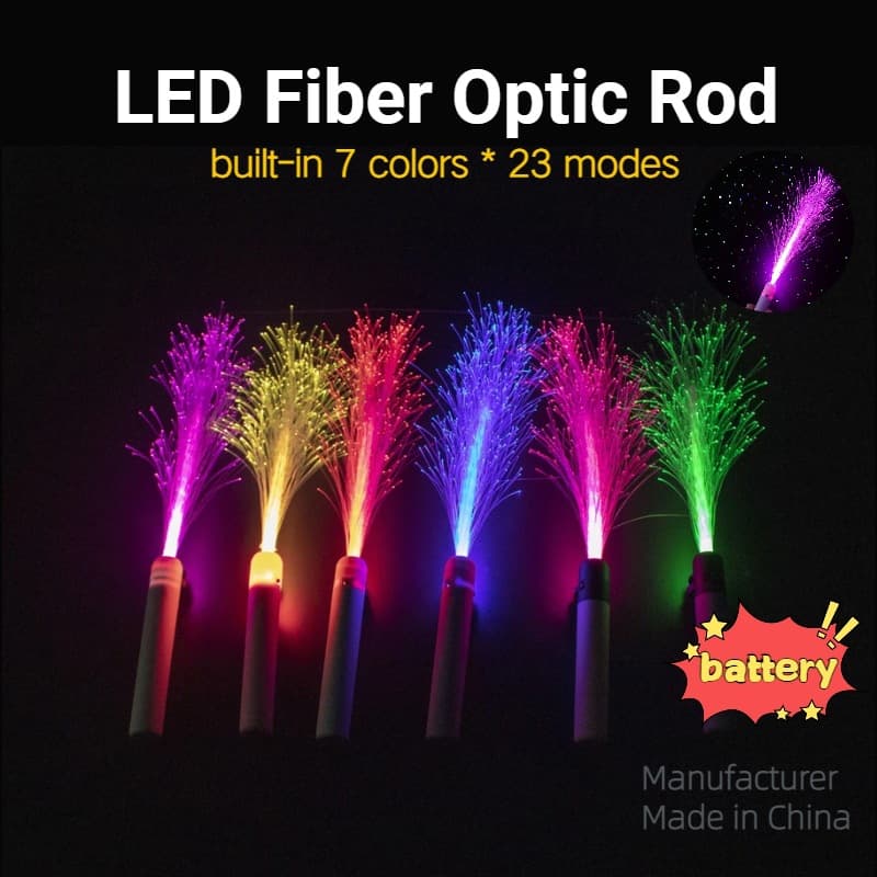 LED Fiber Optic Rod 7-Color Changing Glow Stick for Bar, Nightclub, Party, Birthday, Concert