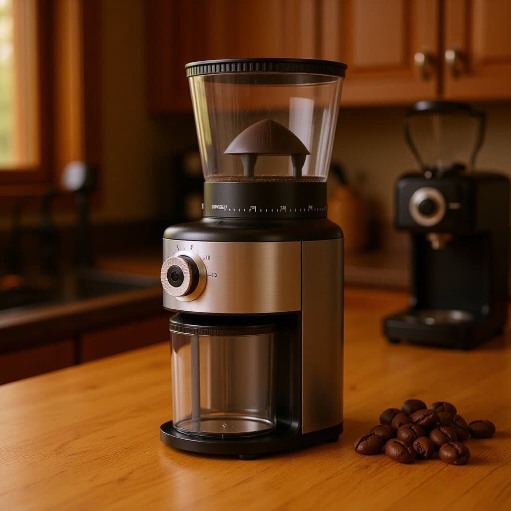 Foreign Trade Cross-Border Conical Coffee Grinder, Electric Coffee Bean Grinder for Home and Hotel Use