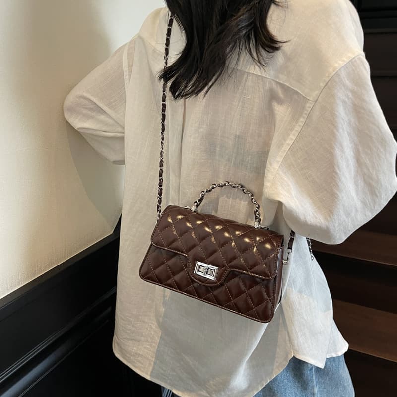 Cross-border Diamond Pattern Bag for Women Spring/Summer Versatile Small Square Bag High-end Shoulder Handbag Fashion Chain Crossbody Bag