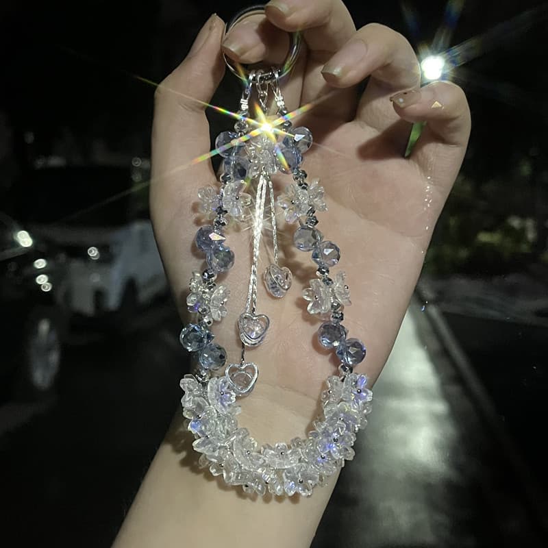 [Designer Style] Floral DIY Crystal Phone Strap Chain Beaded Phone Lanyard Ins Phone Charm