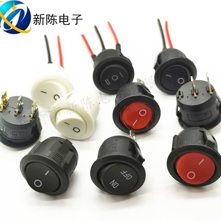 High-Quality Round with Wire Boat Type Switch KCD1-105 Two-Position Three-Position 2-Pin 3-Pin Power Button Switch Desk Lamp
