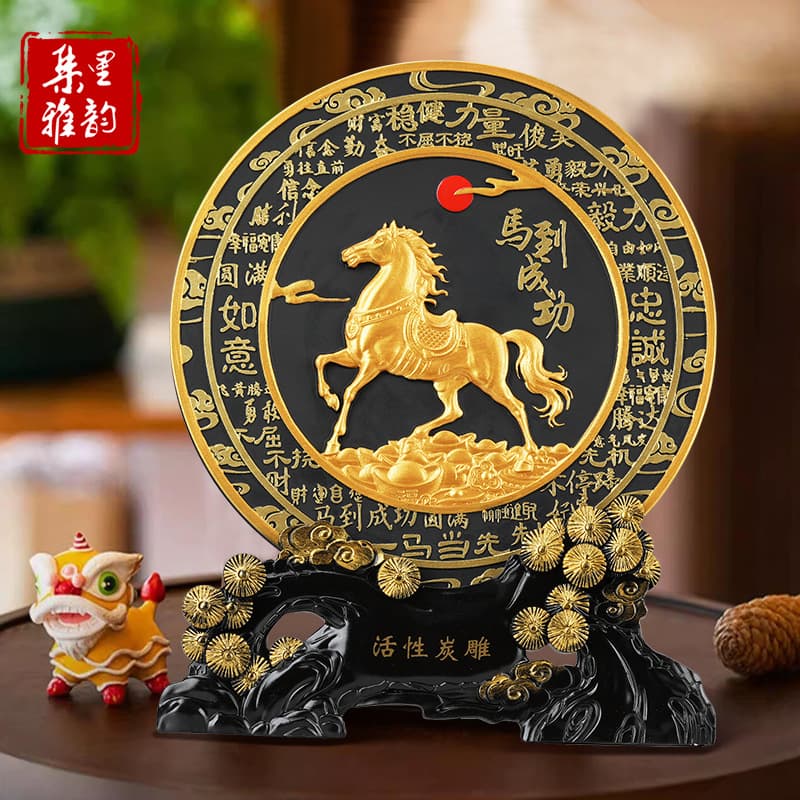 Golden Horse Ornament 2026 Mascot Souvenir, New Year Zodiac Horse Year Gift, Annual Meeting Giveaway, Creative Craft