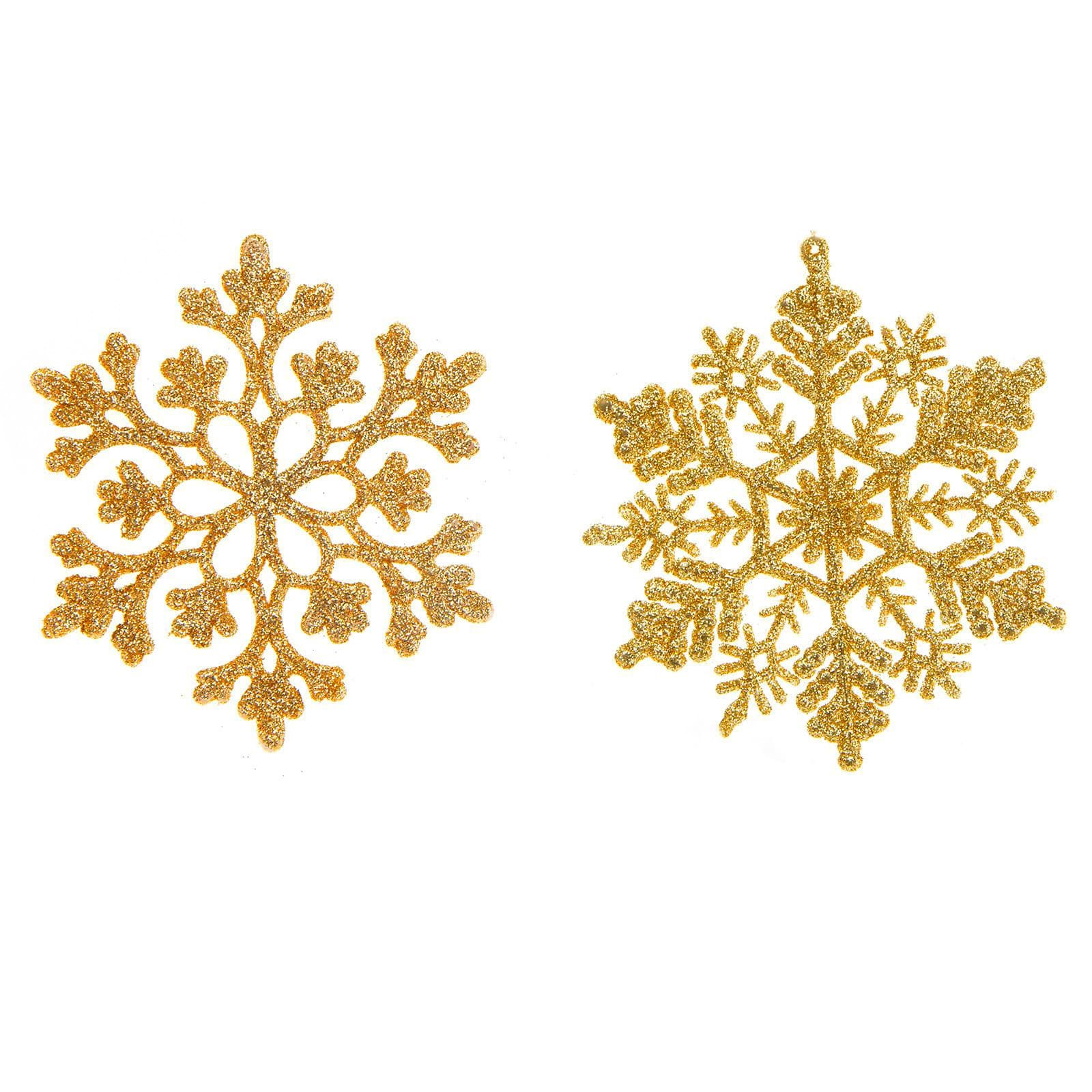 Amazon 10CM Snowflake Christmas Decorations Plastic Powder Christmas Tree Ornaments Crystal