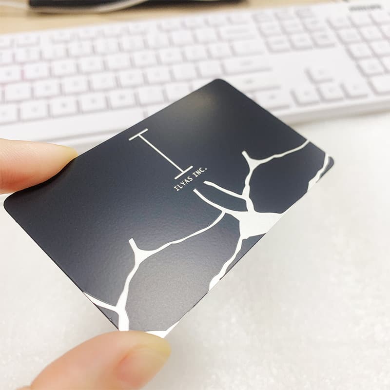 Stainless steel electroplated matte black business cards color printing LOGO, personal business card printing, screen printing different patterns, custom shapes