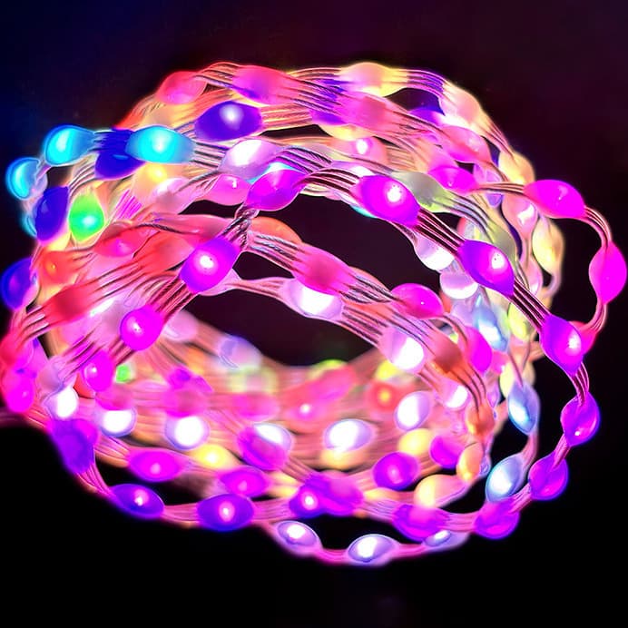 Christmas holiday leather wire bare light RGB color-changing light strip with 3cm spacing, waterproof, cuttable, ultra-bright flowing curtain string lights