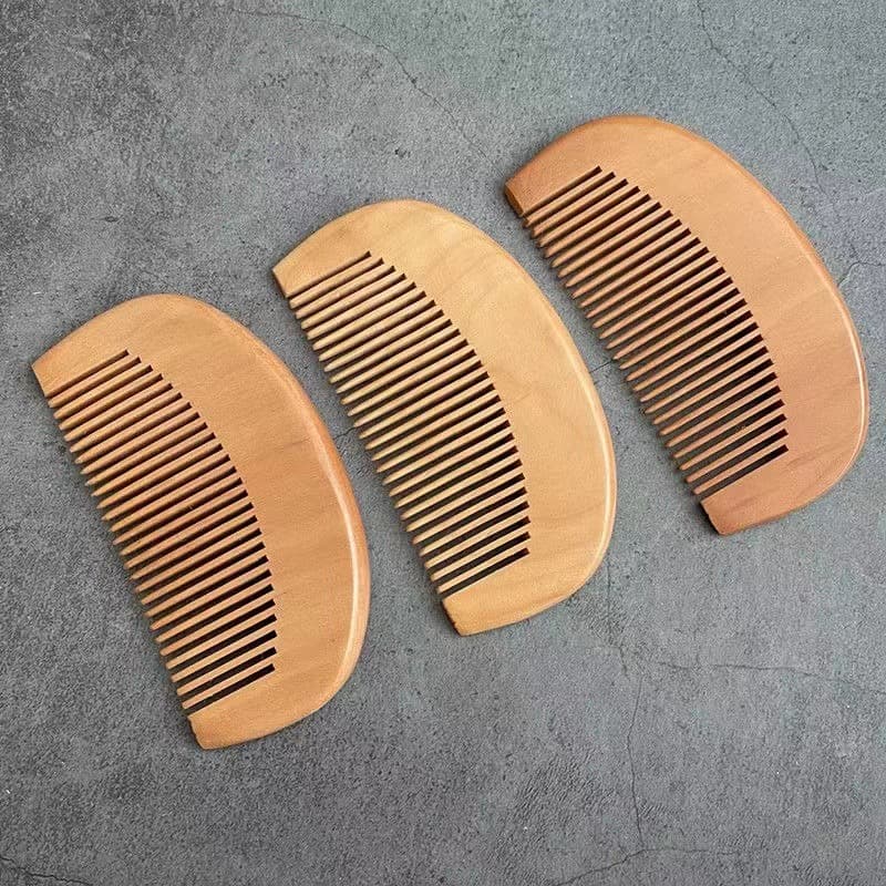 Portable home combs made of peach wood for anti-static and long hair care