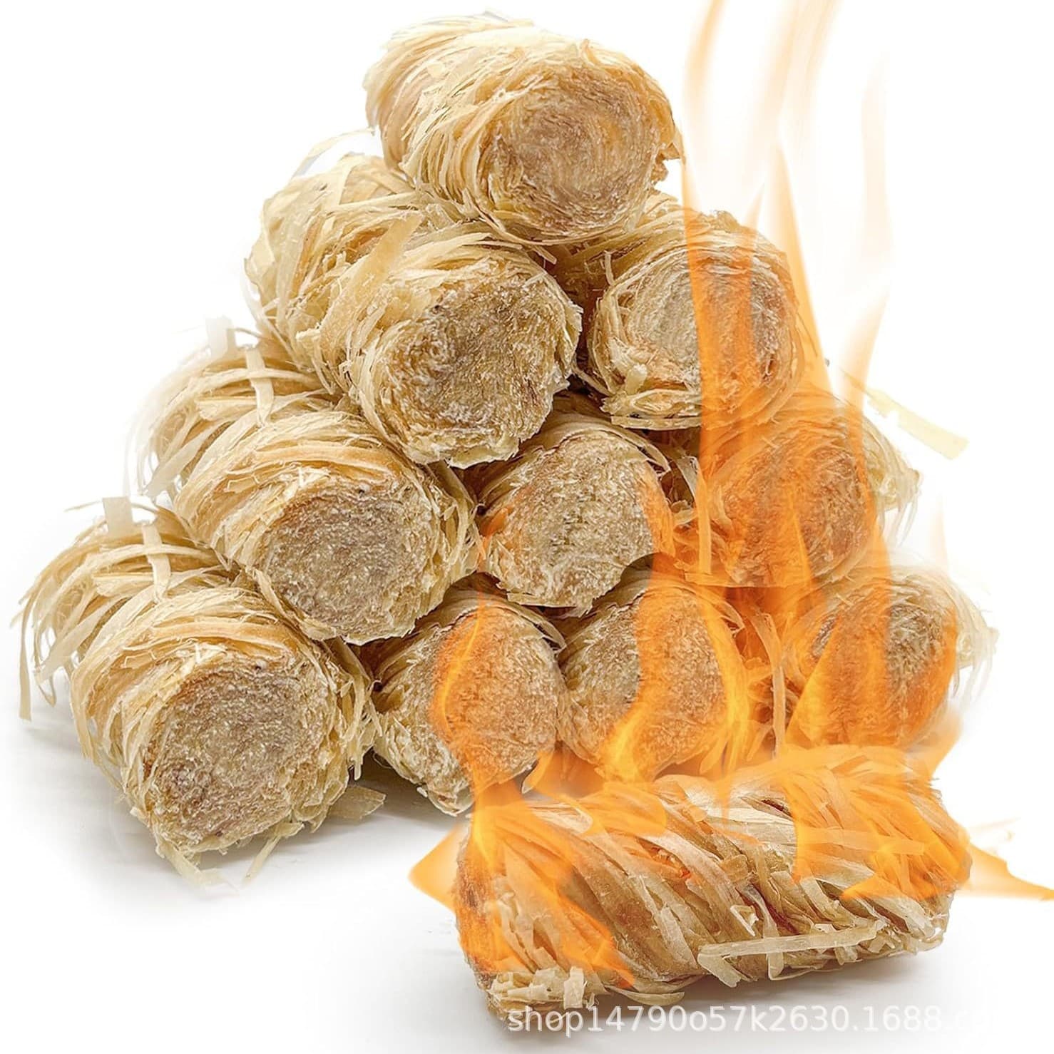 Cross-border Factory Direct Pine Wood Shavings Wax Fire Starter Sticks, Outdoor Camping BBQ Fireplace Ignition Aid, Fast Lighting, Waterproof