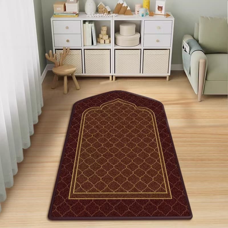 Cross-Border Temu Crystal Velvet Non-Slip Floor Mat for Bedroom and Living Room, Wear-Resistant Foot Mat, Prayer Rug, Irregular Carpet in Stock