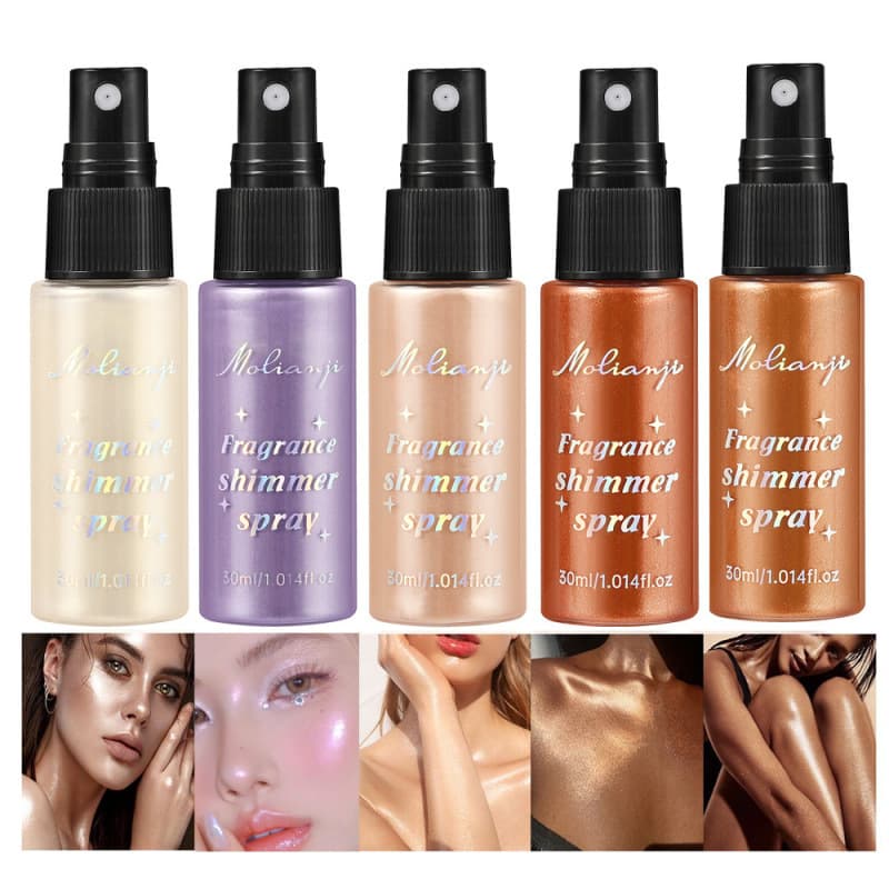 MOLIANJI Cross-border Spray Shimmer Body Glow Powder Export Highlighter Mist Body Shimmer Spray