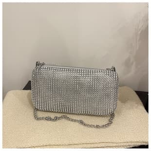 Hot-selling wholesale queen bag, women's handbag, shoulder bag, commuting crystal rhinestone bag, small square bag, light luxury