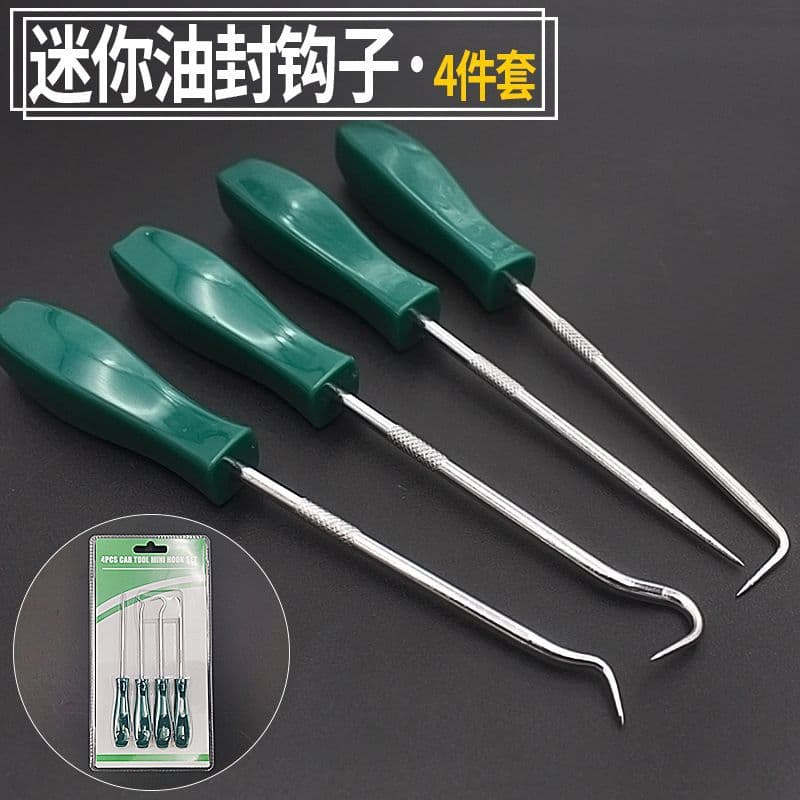 4-Piece Oil Seal Hook Set, Household and Automotive Repair Pulling Tool, Seal Ring Screwdriver, Appliance Disassembly Hook Kit