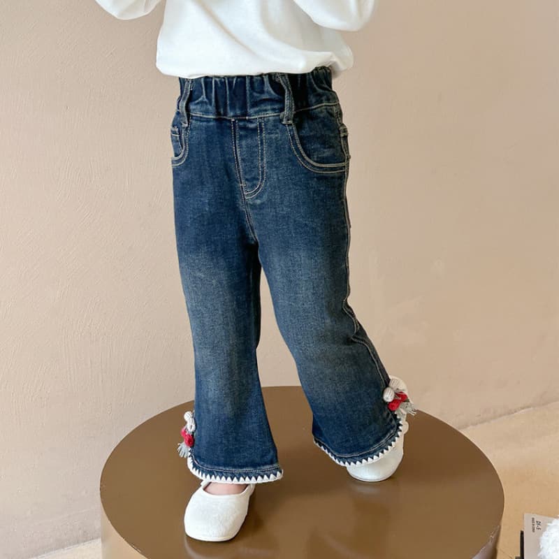 Girls' Jeans Spring Autumn 2026 New Children's Stylish Autumn Pants Baby Trendy Casual Fall Flared Pants