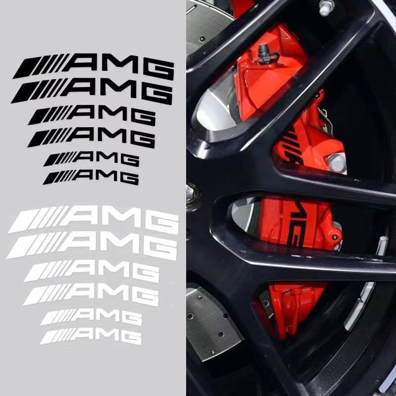 AMG High-Temperature Resistant Brake Sticker Caliper Reflective Car Sticker AMG Personalized Wheel Hub Decal