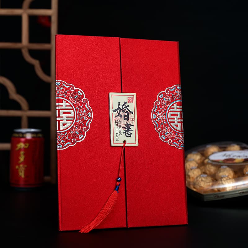 Creative Three-Fold Engagement Certificate for Wedding Supplies, Personalized Betrothal Letter, Chinese Style Marriage Proposal, Wedding Date Delivery