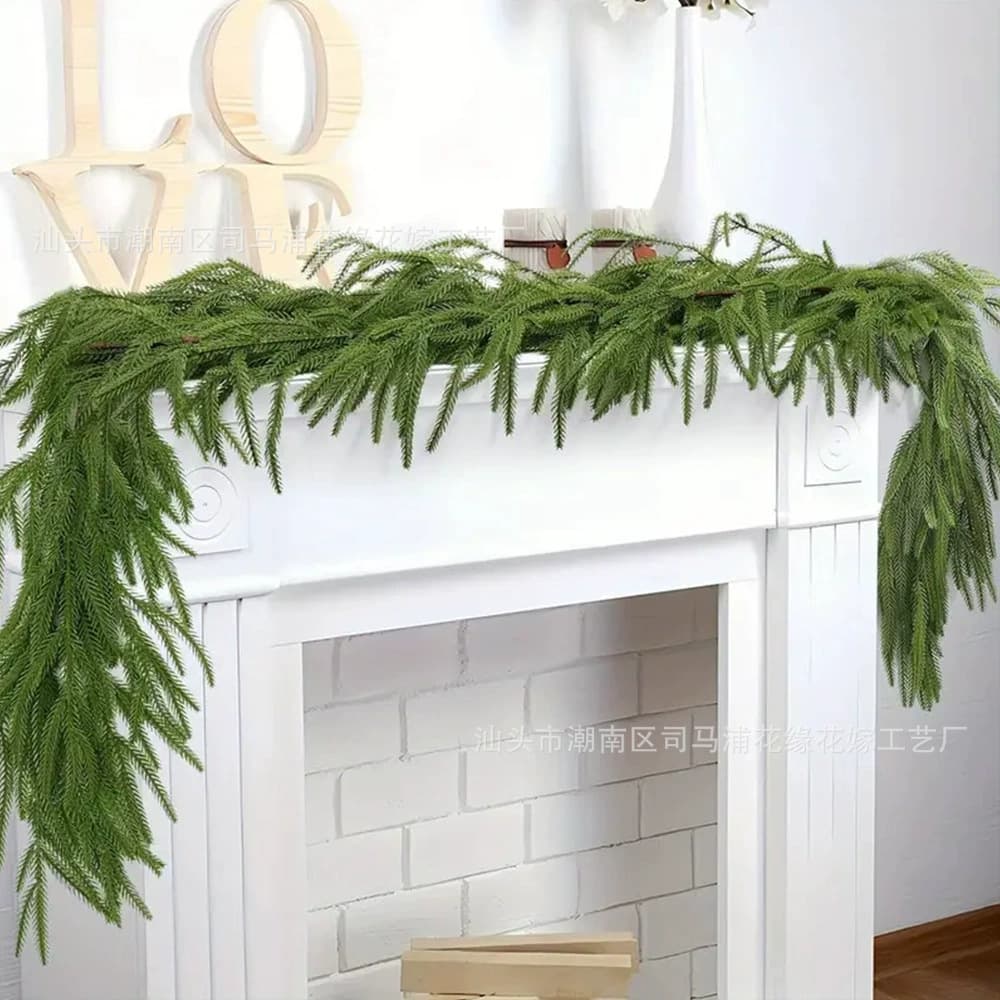 1.8m Cross-border Soft Christmas Vine Norfolk Pine Vine with Realistic Pine Needle Texture