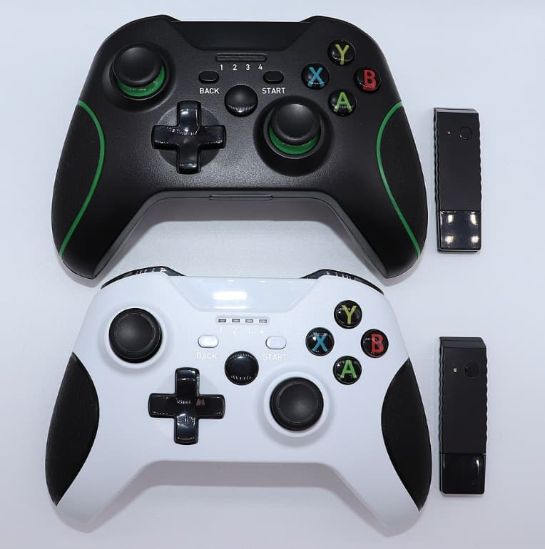 Xbox One Wireless Controller Compatible with PS3/PC Custom 2.4G Rubber-Coated Game Controller with Receiver + Cable