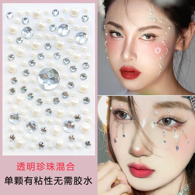 New Elf Tear Diamond Eye Sticker with Diamond Water Drops for Photo Ins Face Decoration Fairy Makeup Eye Sticker with Sparkling Rhinestones