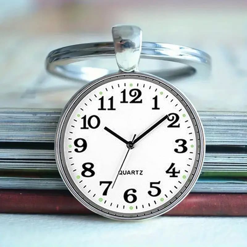 Pocket Watch Keychain with Watch Pattern, Nurse Watch, Small Pocket Watch, for Students, Civil Service Exams, Middle School, High School