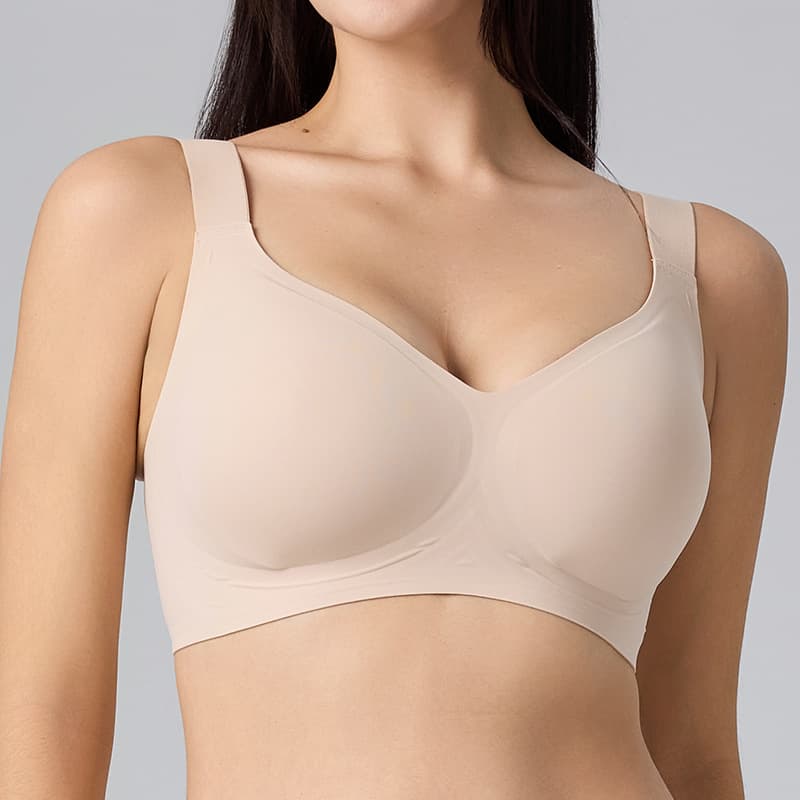 European and American Plus Size Full Coverage Wire-Free Push-Up Adjustable Thin Comfortable Breathable Lifting Seamless Bra