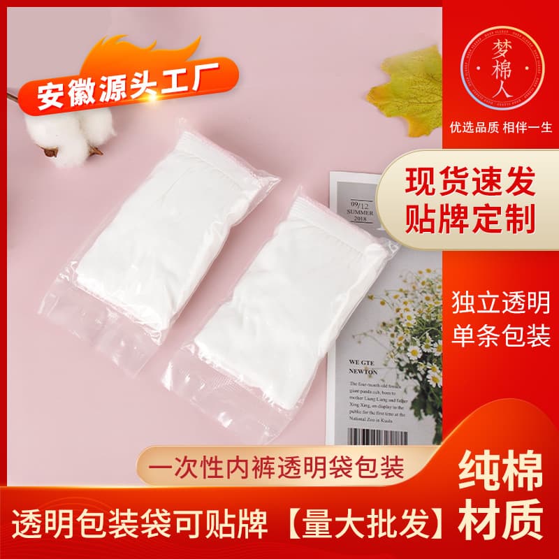 Individually Packaged Cotton Style Maternity Postpartum No-Wash Unisex Triangle Underwear Beauty Salon Disposable Underwear Wholesale