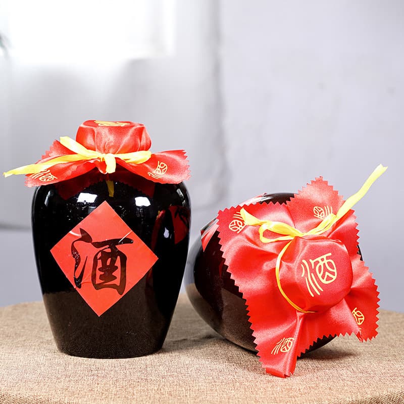 Five Jin Ceramic Wine Jar Pure Handmade Ceramic Liquor Bottle Yixing Wholesale Earthenware Sealed Wine Jar Large Mouth Coarse Pottery Wholesale