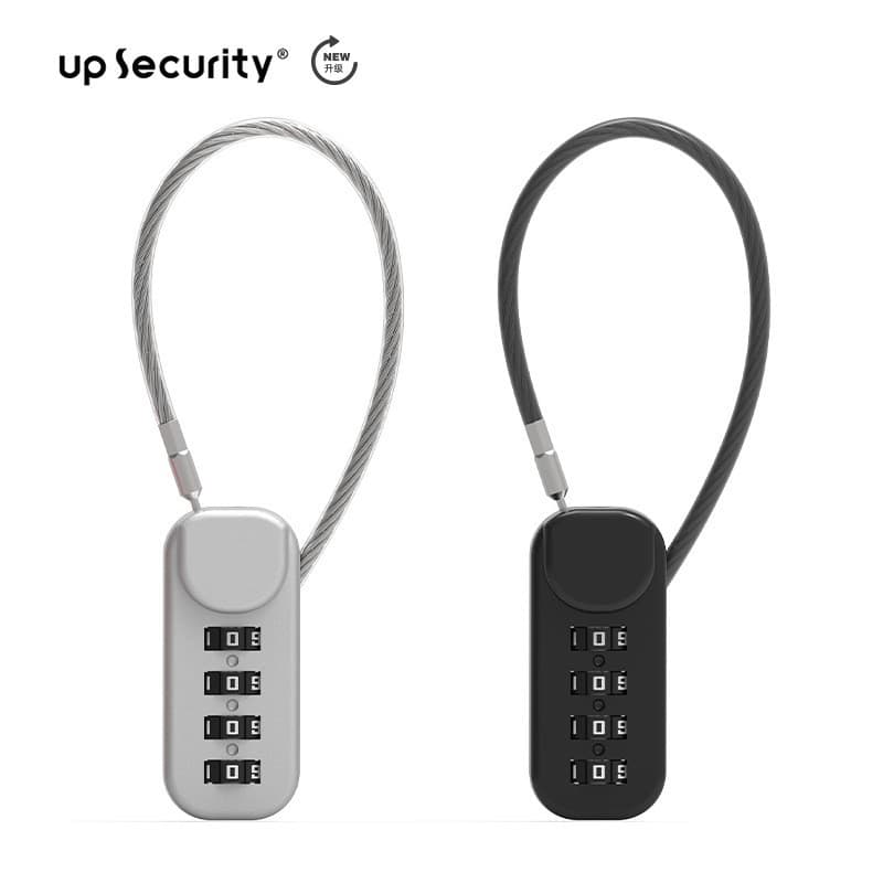 Mini padlock for pencil case, 04U length and short spring coil, steel wire rope combination lock, for school bags, backpacks, and trolley cases.