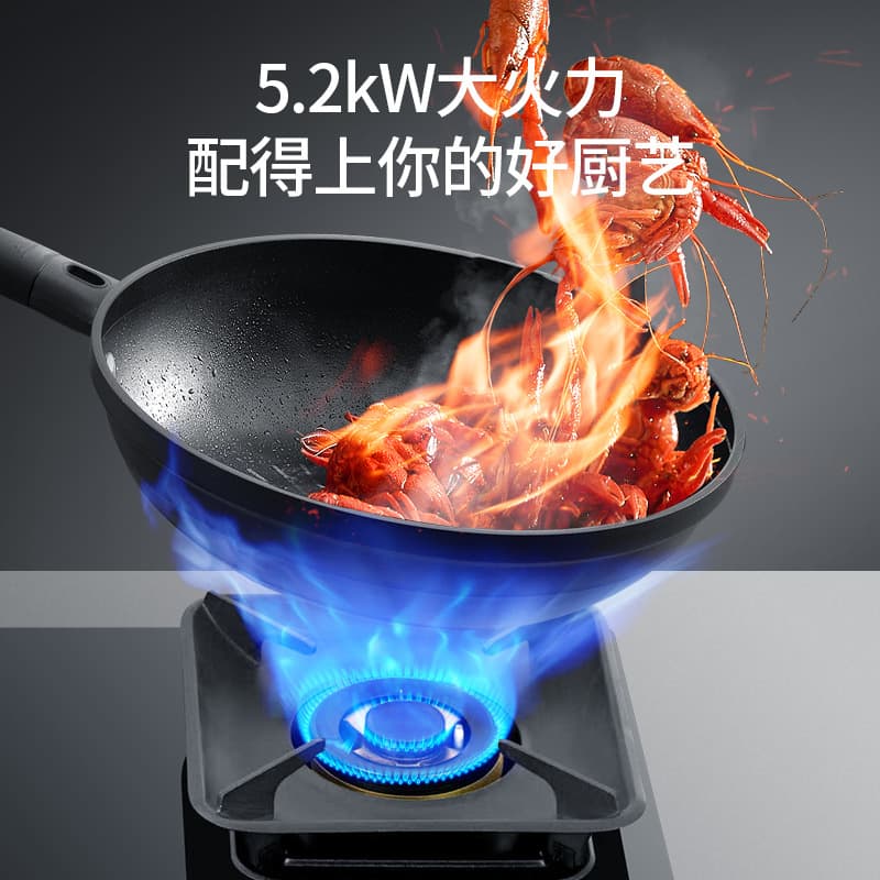 AIQI Household Gas Stove High-End Cooktop Liquefied Gas Natural Gas Stove Intelligent Timer High-Fire Gas Stove Double Burner