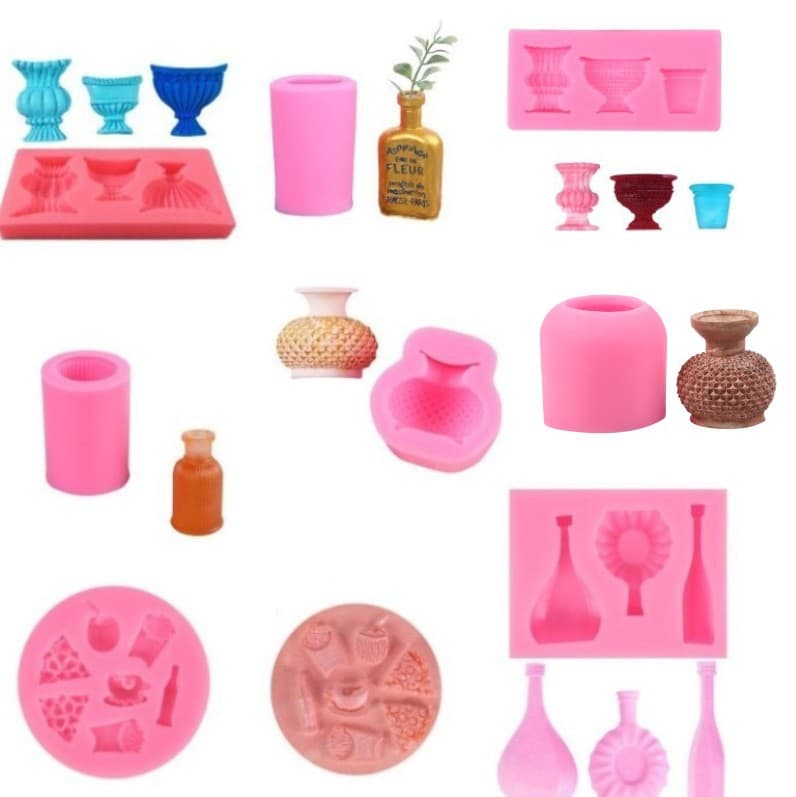 Vase Wine Glass Flower Pot Fondant Cake Mold DIY Chocolate Mold Silicone Baking Tool