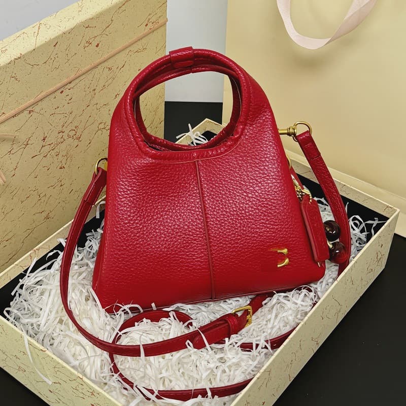 Koujia Handbag Cross-Border Wrist Women's Bag Vegetable Basket Bag Casual Retro Shoulder Crossbody Bag Red Bucket Bag