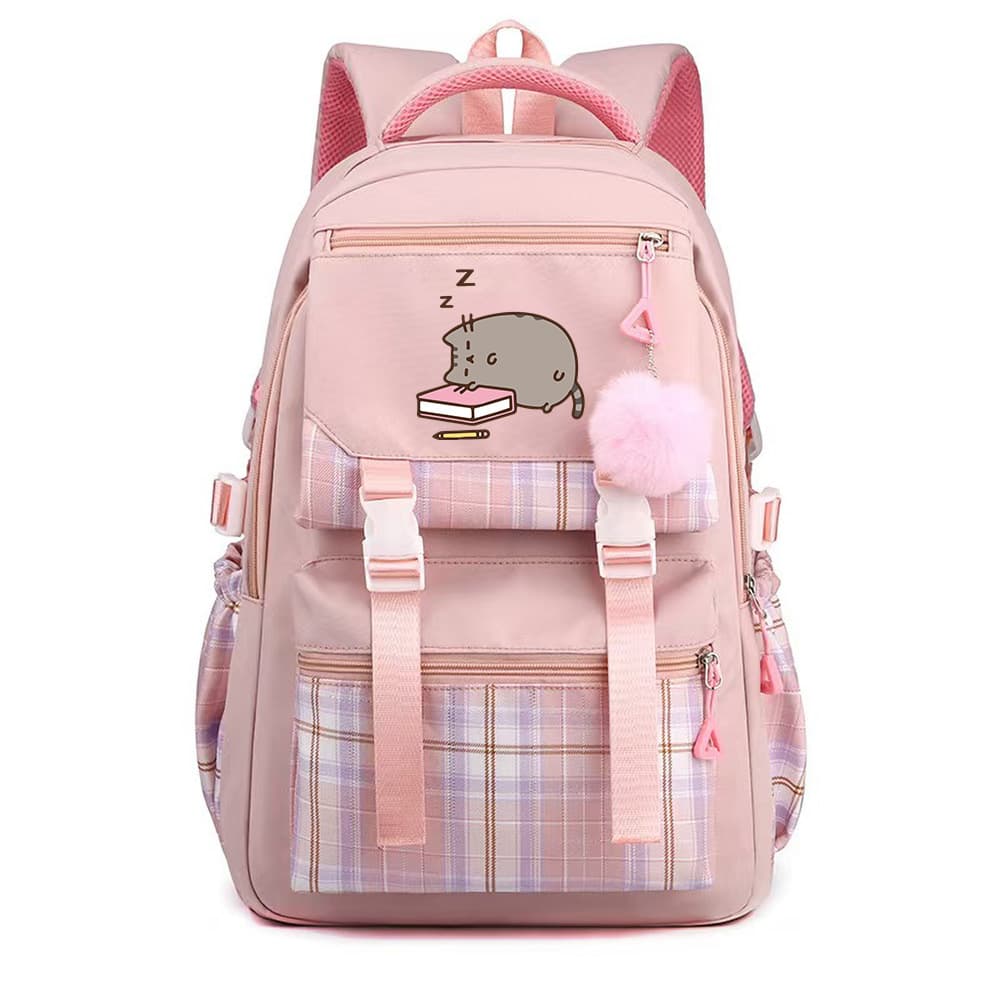pusheen fat cat pattern large capacity cartoon backpack junior high school student student cute style school bag