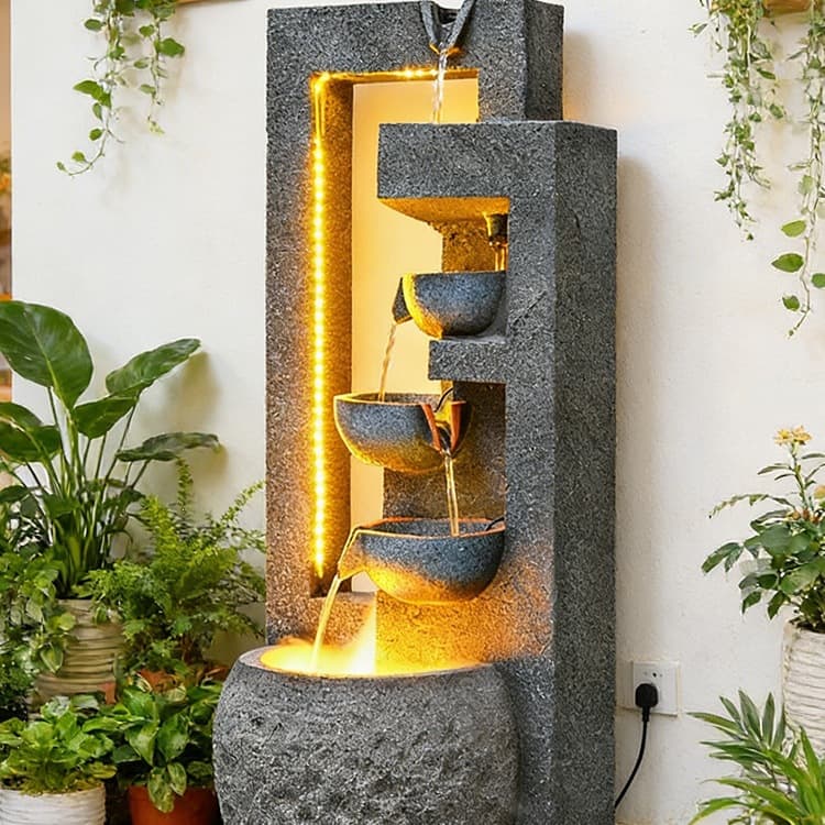 Modern new Chinese style flowing water ornaments entrance shop office circulating water fountain fortune decoration opening gift