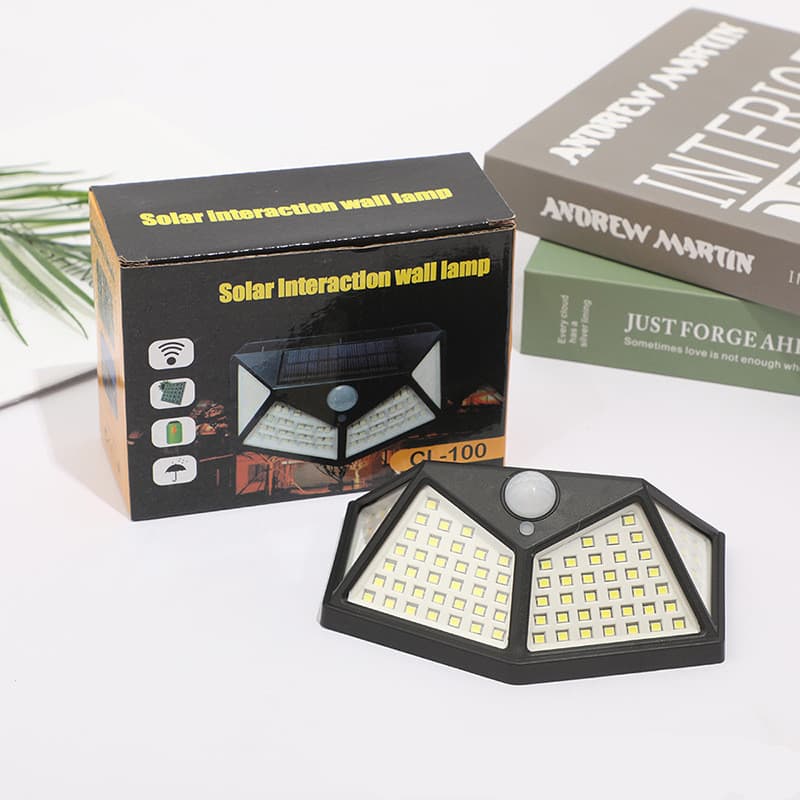 Solar-powered light-controlled sensor lamps, human body sensor wall lamps, landscape and courtyard four-sided luminous lamps