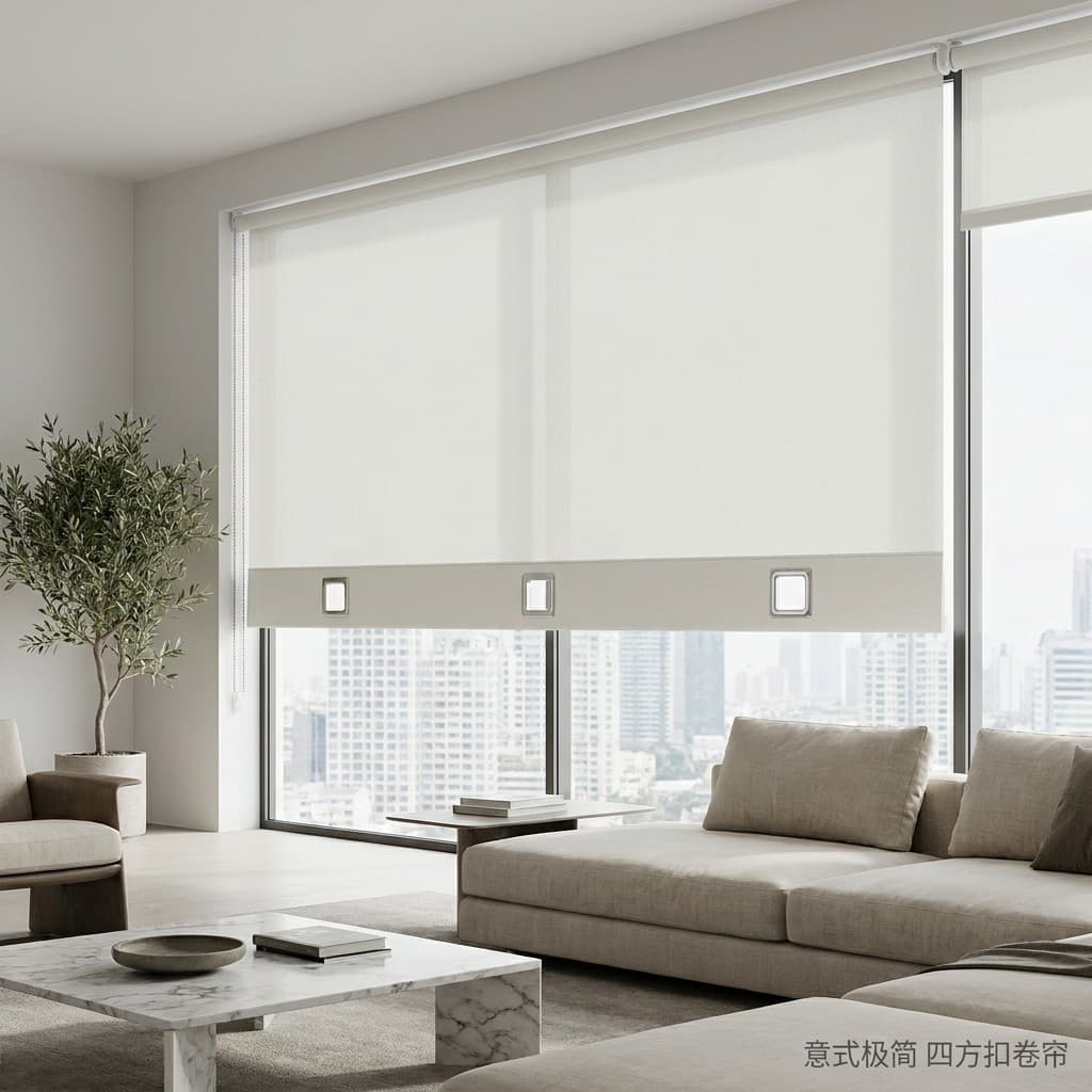 Plain Weave Fabric Roller Blind Semi-Blackout Sun Protection Sewn Office Home Engineering Sunshade Electric Manual Lift Curtain