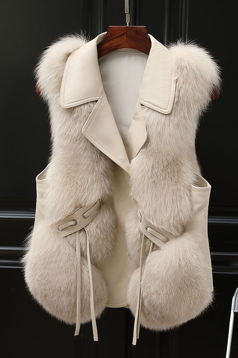 Faux Fur Vest Women Short Jacket 2025 Autumn Winter New Patchwork Fox Fur Style Vest Fashion Youth