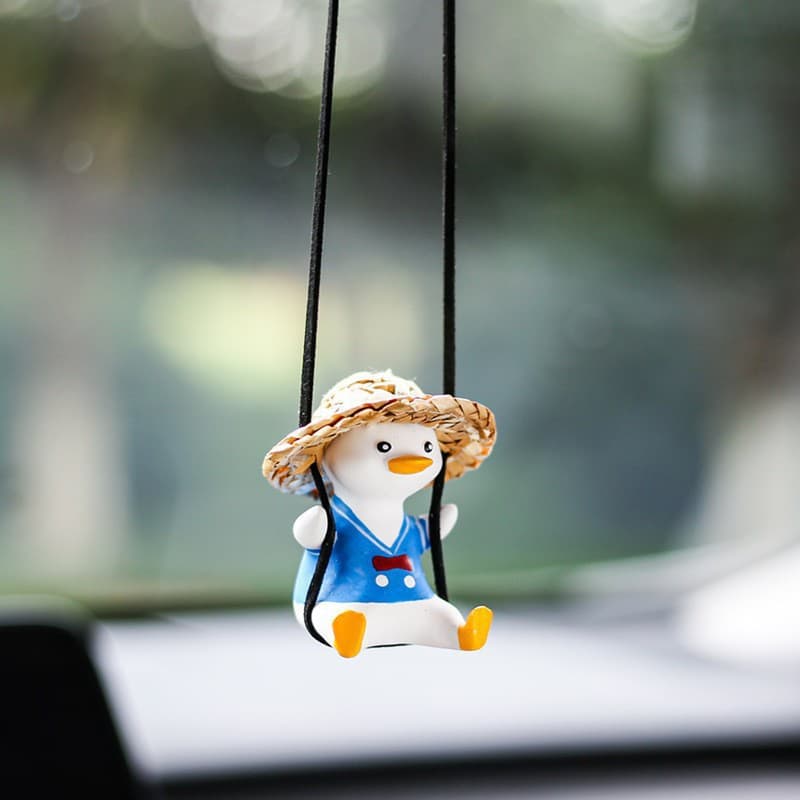 Hot Selling Swing Duck Aromatherapy Car Hanging Ornament Rearview Mirror Decoration Auto Interior Accessory