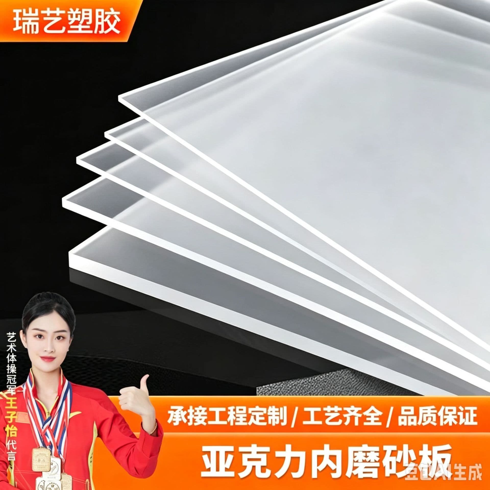 Frosted Acrylic Sheet Matte Light Diffuser Panel Plexiglass Partition Diffusion Board Translucent Light Box Panel Single-Sided Frosted