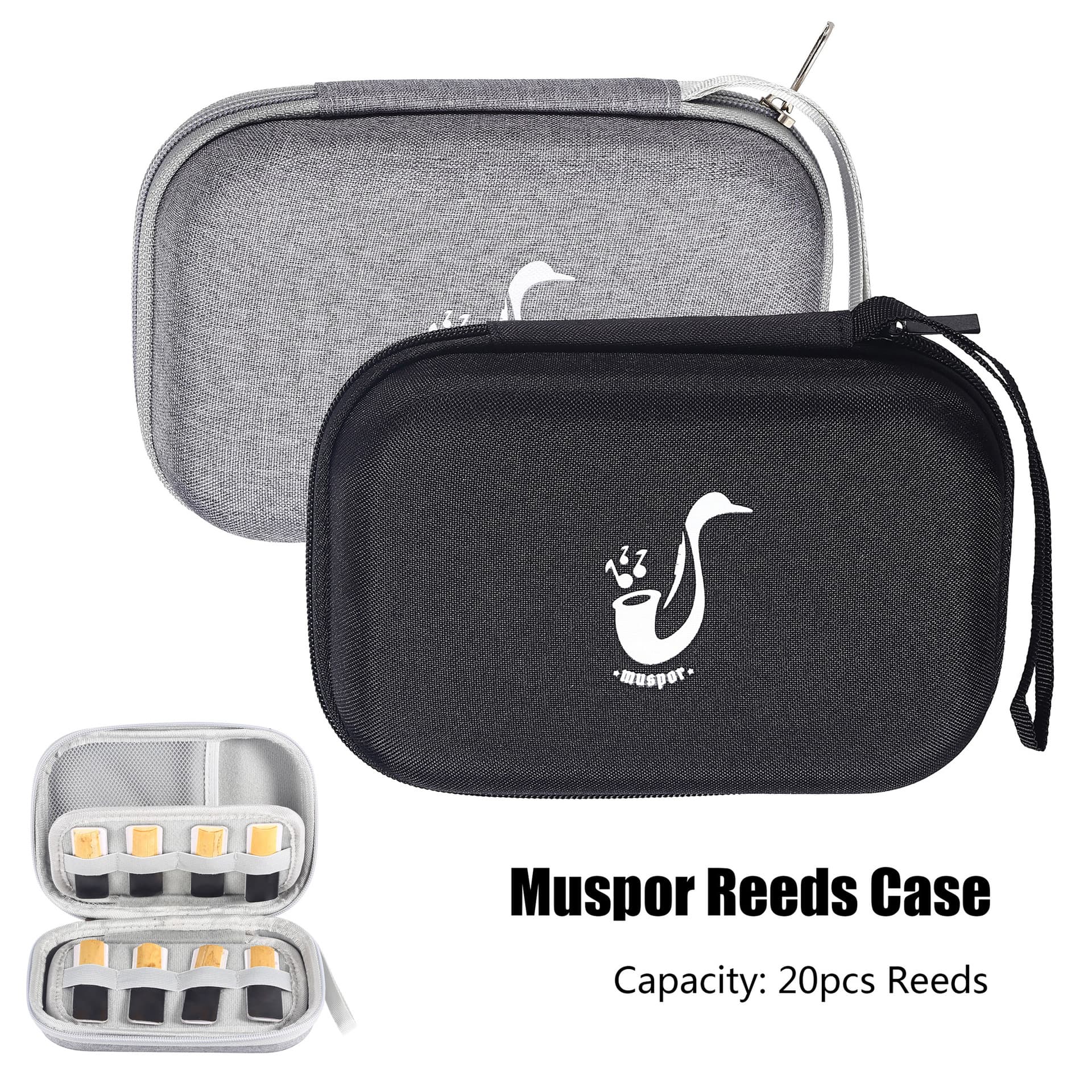 Muspor reed storage box waterproof bag is suitable for saxophone and clarinet reed storage bag (capacity 20 pieces)