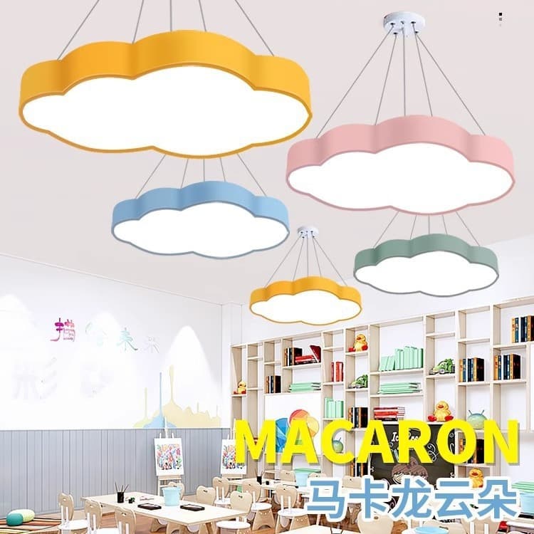 Led Cloud Ceiling Lamp Kidsren's Room Kindergarten Playground Early Education Center Cartoon Cute Eye Protection Led Chandelier